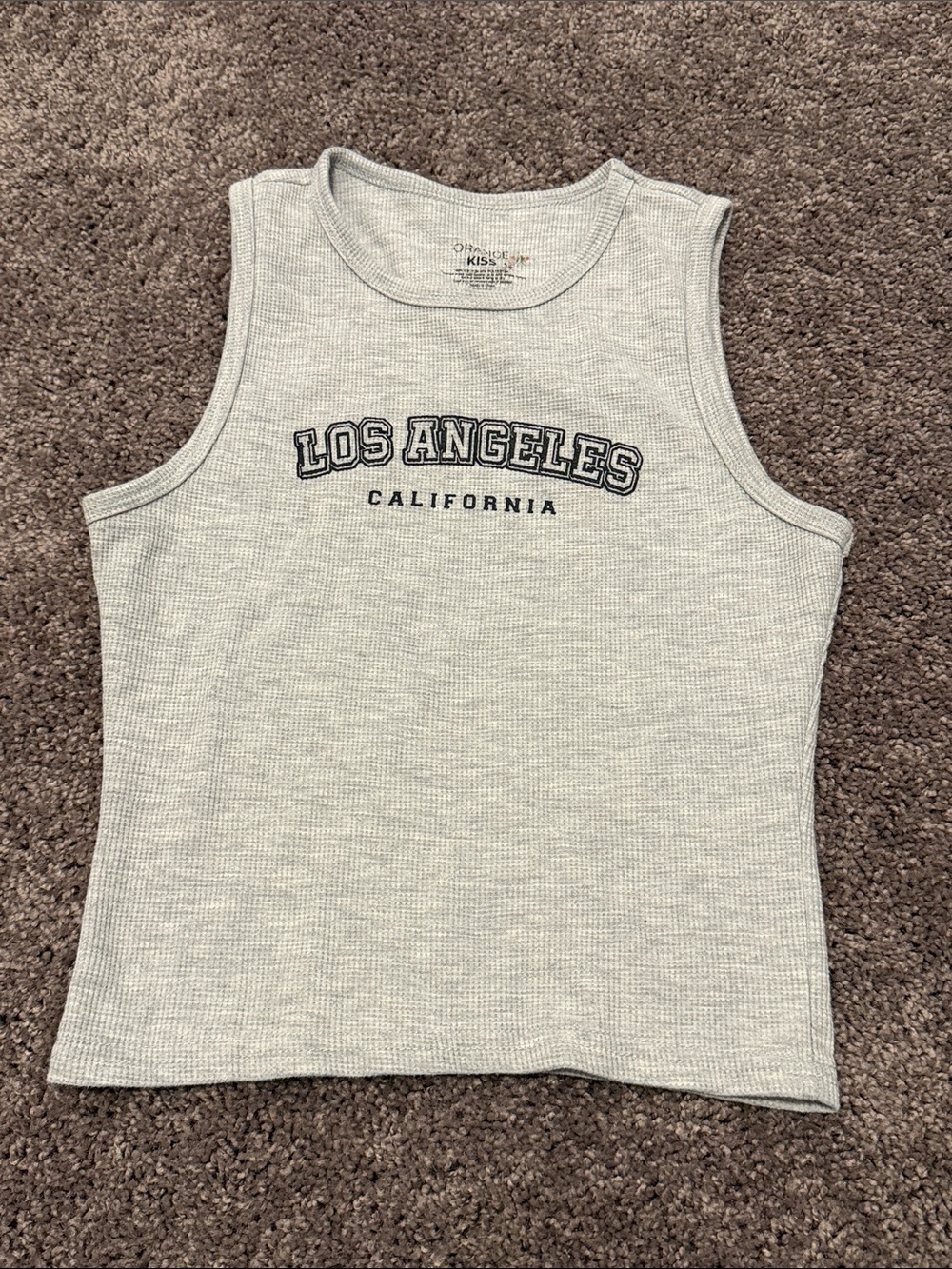 Los Angeles California Ribbed Tank Top - Light Heather Gray
